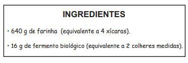 Receita de bolo presente em uma embalagem de farinha em questão do Enem 2017 sobre matemática básica.