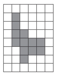 Malha quadriculada em uma questão do Enem PPL 2011 sobre matemática básica.