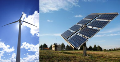 Energia eólica e solar A energia eólica e a solar são renováveis