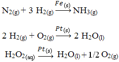 Exemplos de reações de catálise heterogênea