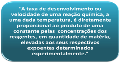 Lei da velocidade Lei da velocidade para uma reação química