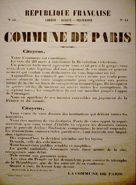 Comunicado proclamando a criação da Comuna de Paris e expondo seu programa político e social