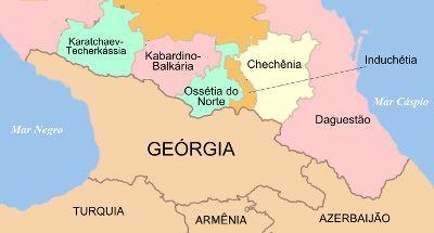 Mapa do Cáucaso Mapa do Cáucaso, com as províncias russas ao norte e os países vizinhos ao sul ²
