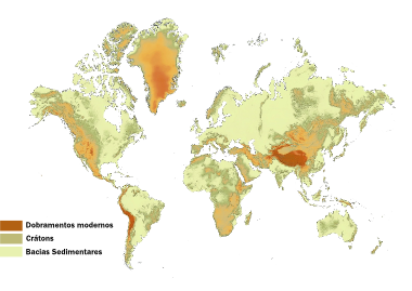 Distribuição geográfica das estruturas geológicas da Terra