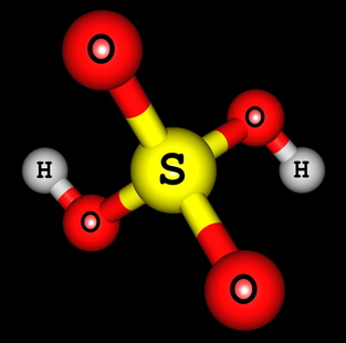 Fórmula estrutural do ácido sulfúrico