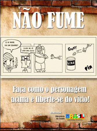 Na propaganda do Governo Federal contra as drogas, é possível observar a hibridização de dois gêneros distintos