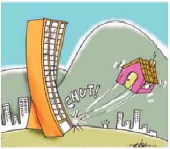 Charge sobre o espaço urbano Charge crítica sobre a questão urbana