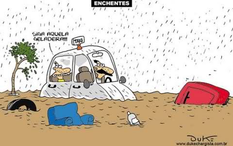 Charge sobre enchentes Charge sobre o problema das enchentes urbanas