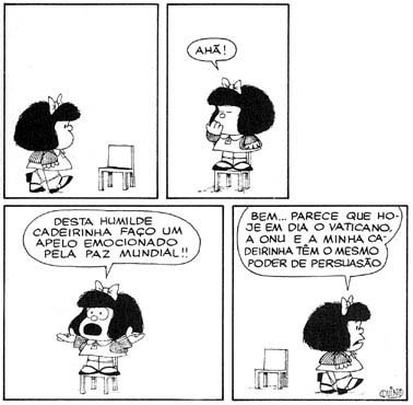 Tirinha da Mafalda em crítica à ONU