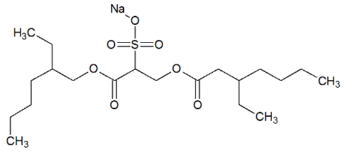 Estrutura química do Dioctil Sulfossuccinato de sódio
