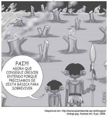 Charge sobre desmatamento - Enem Charge sobre desmatamento - Enem
