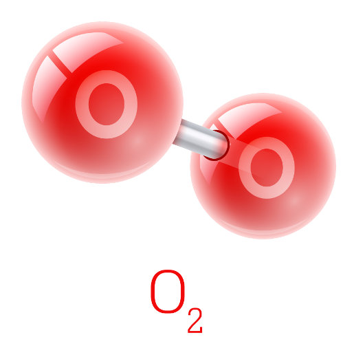 Fórmula molecular do oxigênio.
