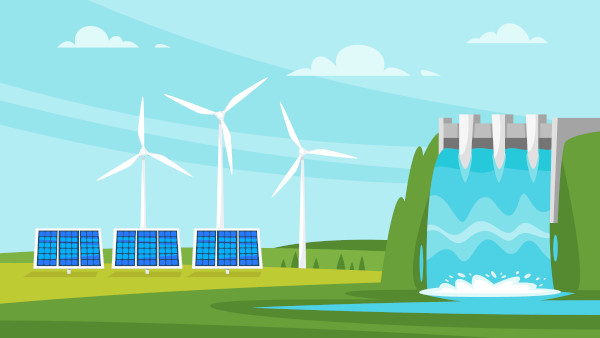 Exemplo de fontes renováveis e não renováveis de energia