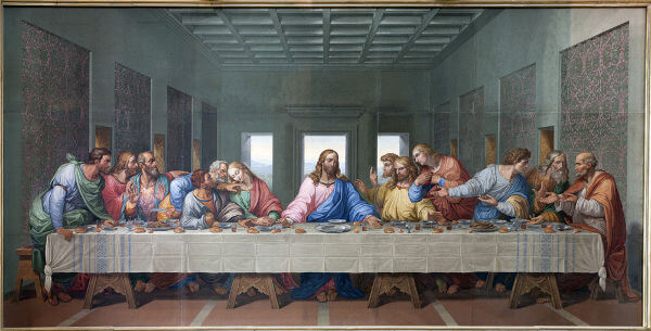 Reprodução da Última Ceia realizada por Jesus Cristo com seus discípulos.*