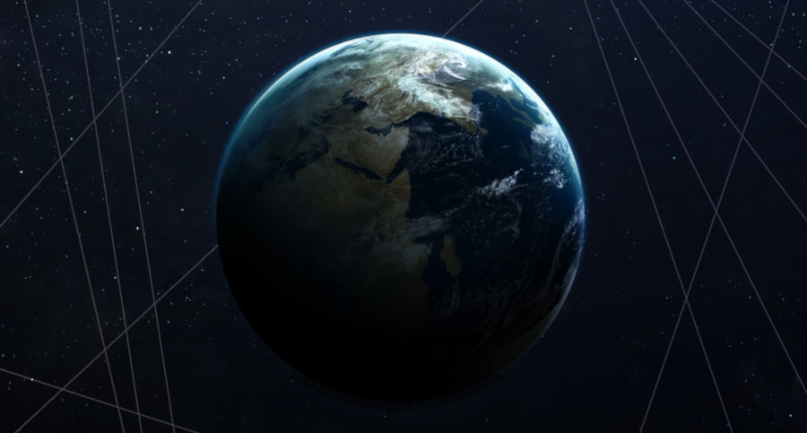 Planeta Terra, o único planeta do Sistema Solar que apresenta condições para a existência de vida.