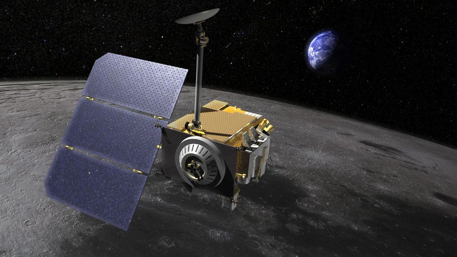 Concepção artística da Lunar Reconnaissance Orbiter, sonda lunar lançada em 2019. (Créditos da imagem: Nasa)