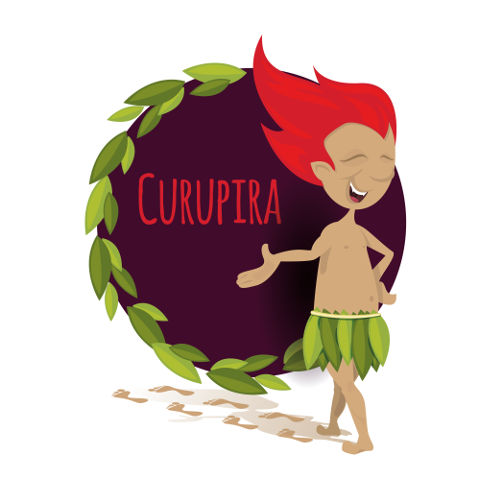 Ilustração retratando o curupira.