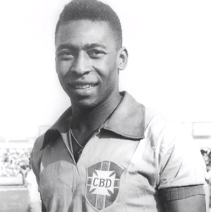 Pelé em seus primeiros anos de carreira atuando pela CBD. 