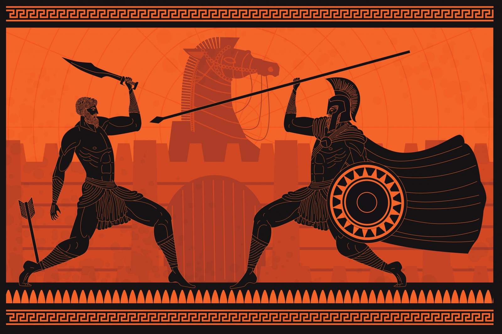 Representação da flecha no calcanhar de Aquiles, herói da Ilíada.