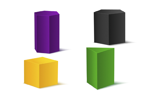 ​​​​​​​Os prismas podem ter diferentes formatos.