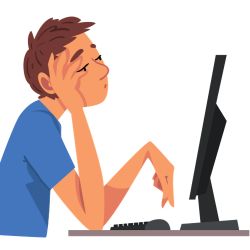 ilustração pessoa usando computador