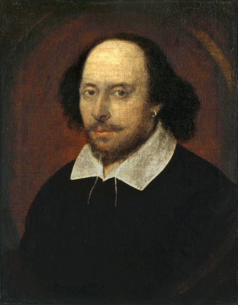Pintura retratando William Shakespeare, o autor de “Hamlet”.