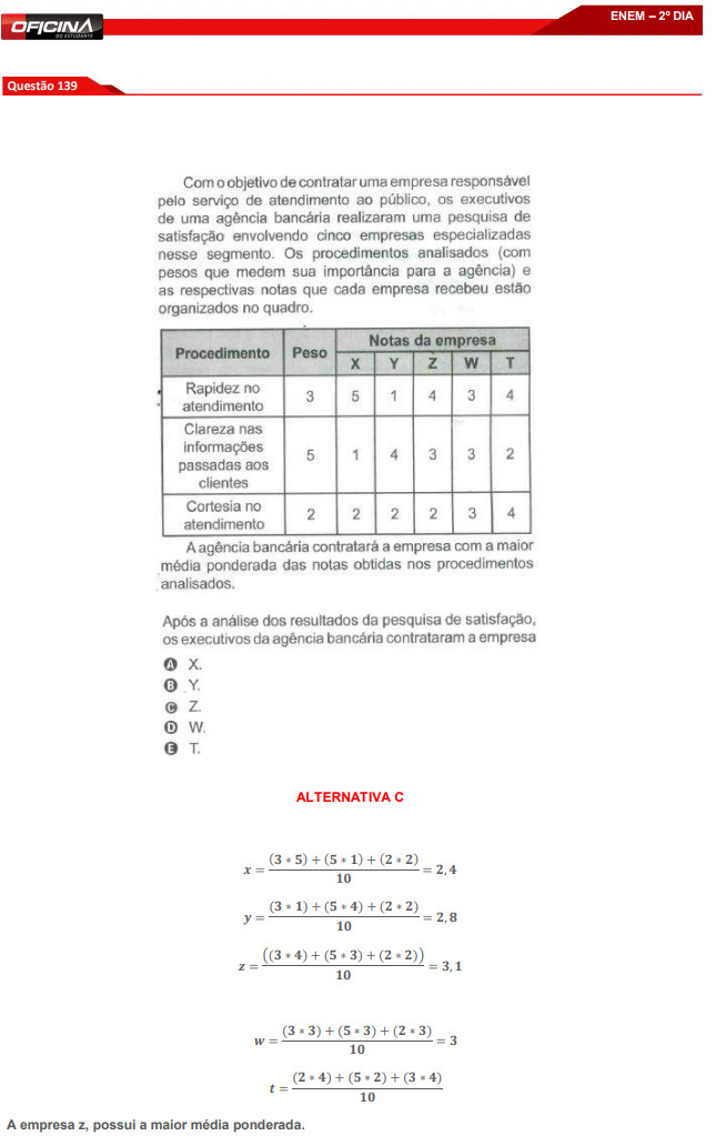 Questão 1 prova rosa Enem 2023 - Brasil Escola