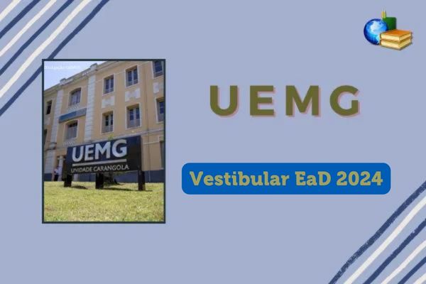 Campus da UEMG ao lado do texto - UEG Vestibular EaD 2024