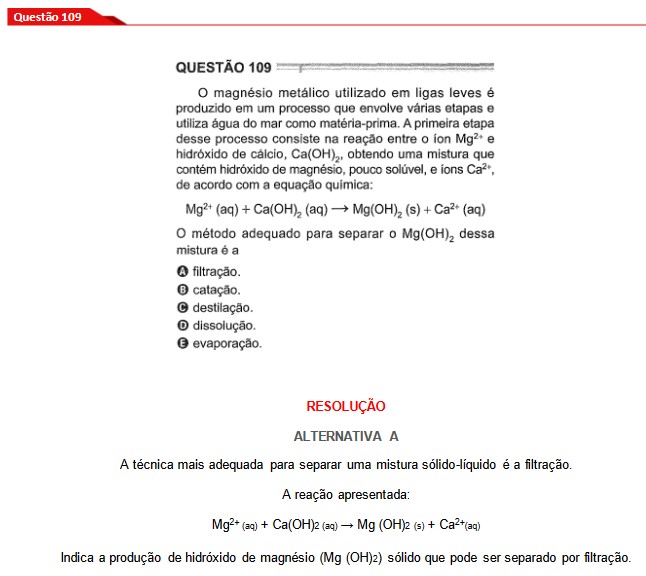 Questão 109 prova cinza Enem 2024