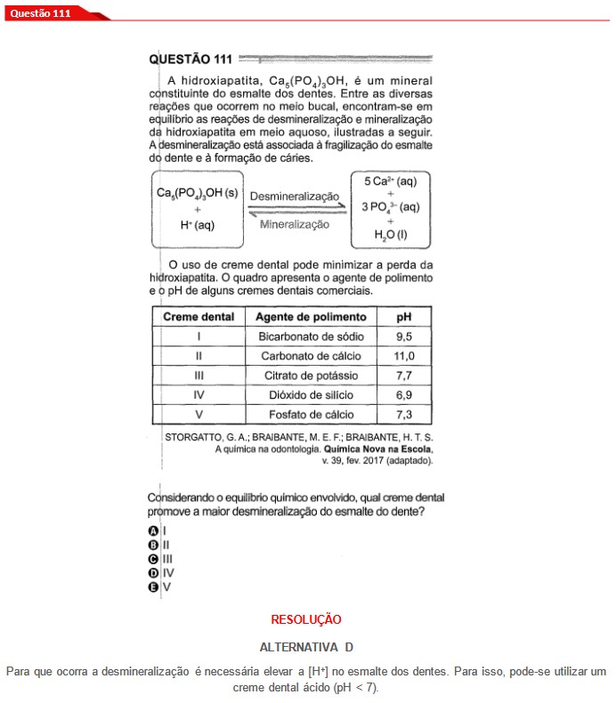 Questão 111 prova cinza Enem 2024