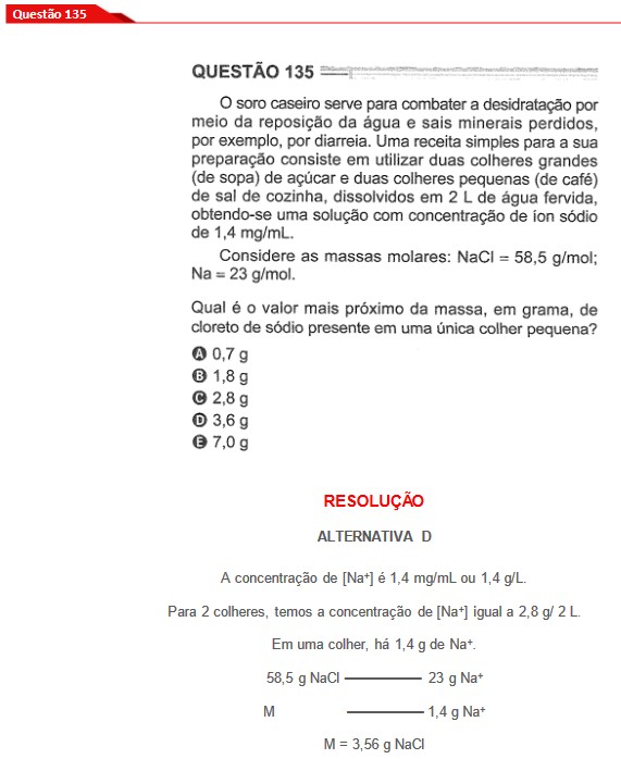 Questão 135 prova cinza Enem 2024