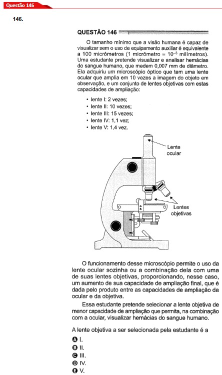 Questão 146 prova cinza Enem 2024
