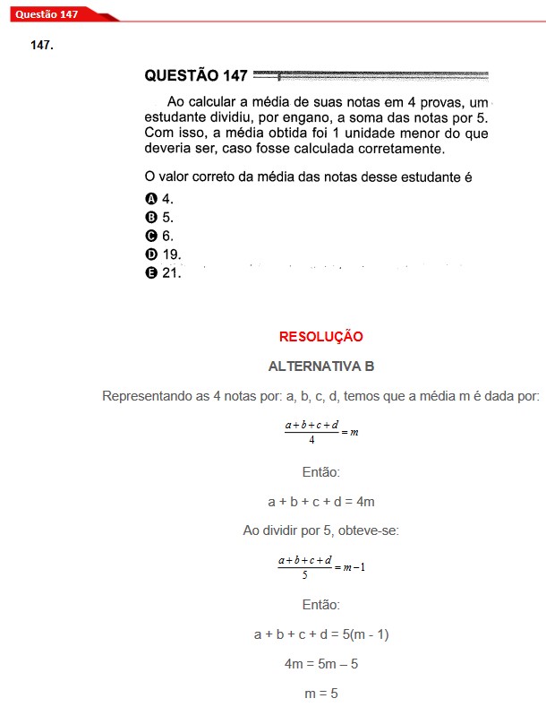 Questão 147 prova cinza Enem 2024