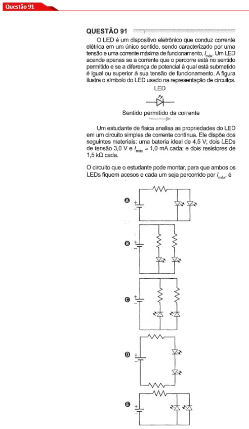 Questão 91 prova cinza Enem 2024