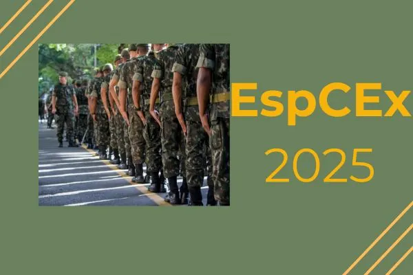 Soldados em forma. Texto na imagem: EspCEx 2025.