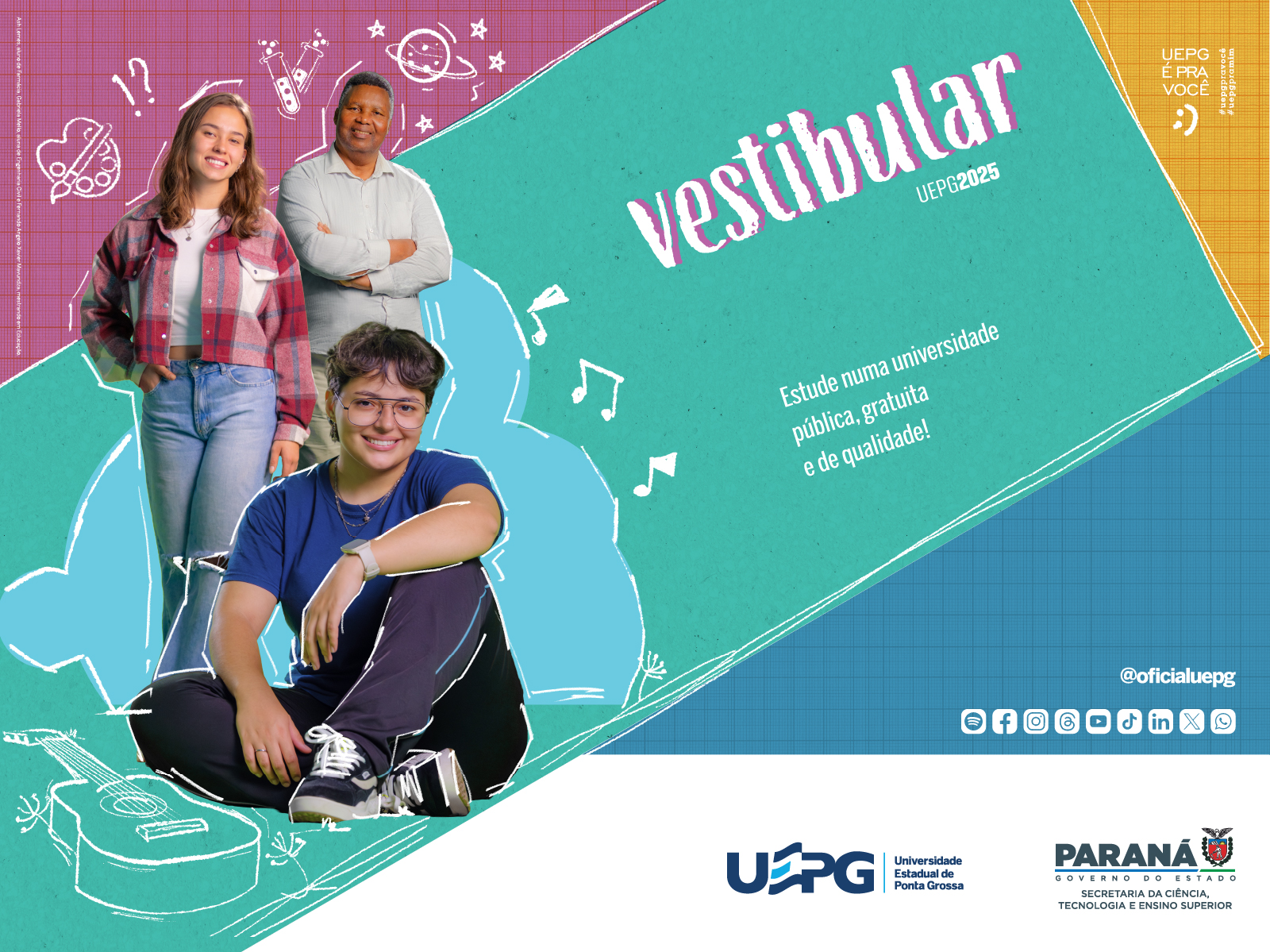 Banner de divulgação do Vesitublar 2025 da UEPG.