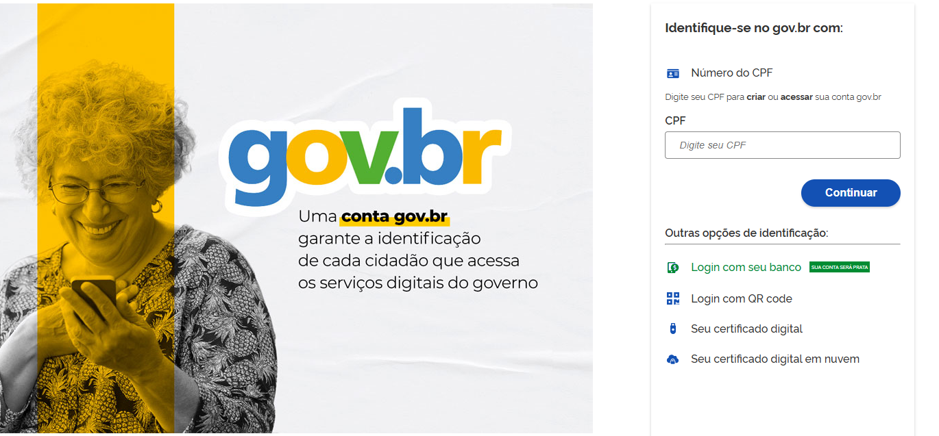 Dados de acesso da conta gov br